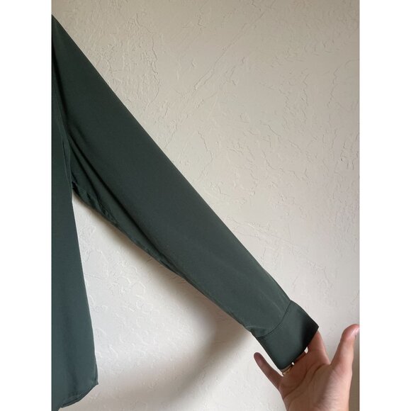 Banana Republic Factory Size Large Dark Green Popover Top Boyfriend Fit - Picture 4 of 5